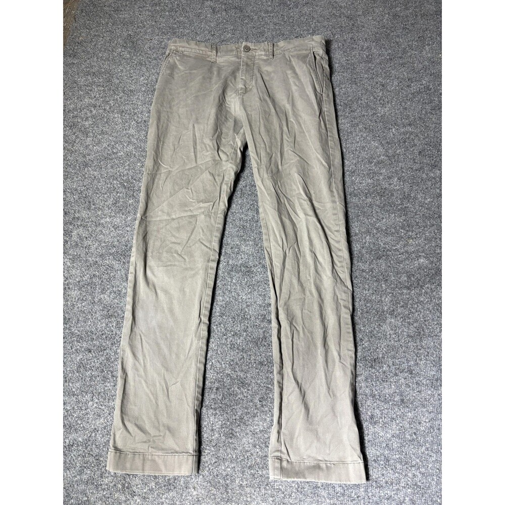 J.CREW Chino Pants Mens 32x34 Gray 484 Slim Straight Leg Cotton Stretch